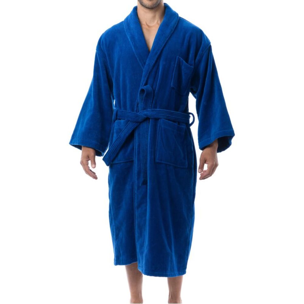 Alpine Swiss Aiden Mens Cotton Terry Cloth Bathrobe Shawl Collar Velour Spa Robe